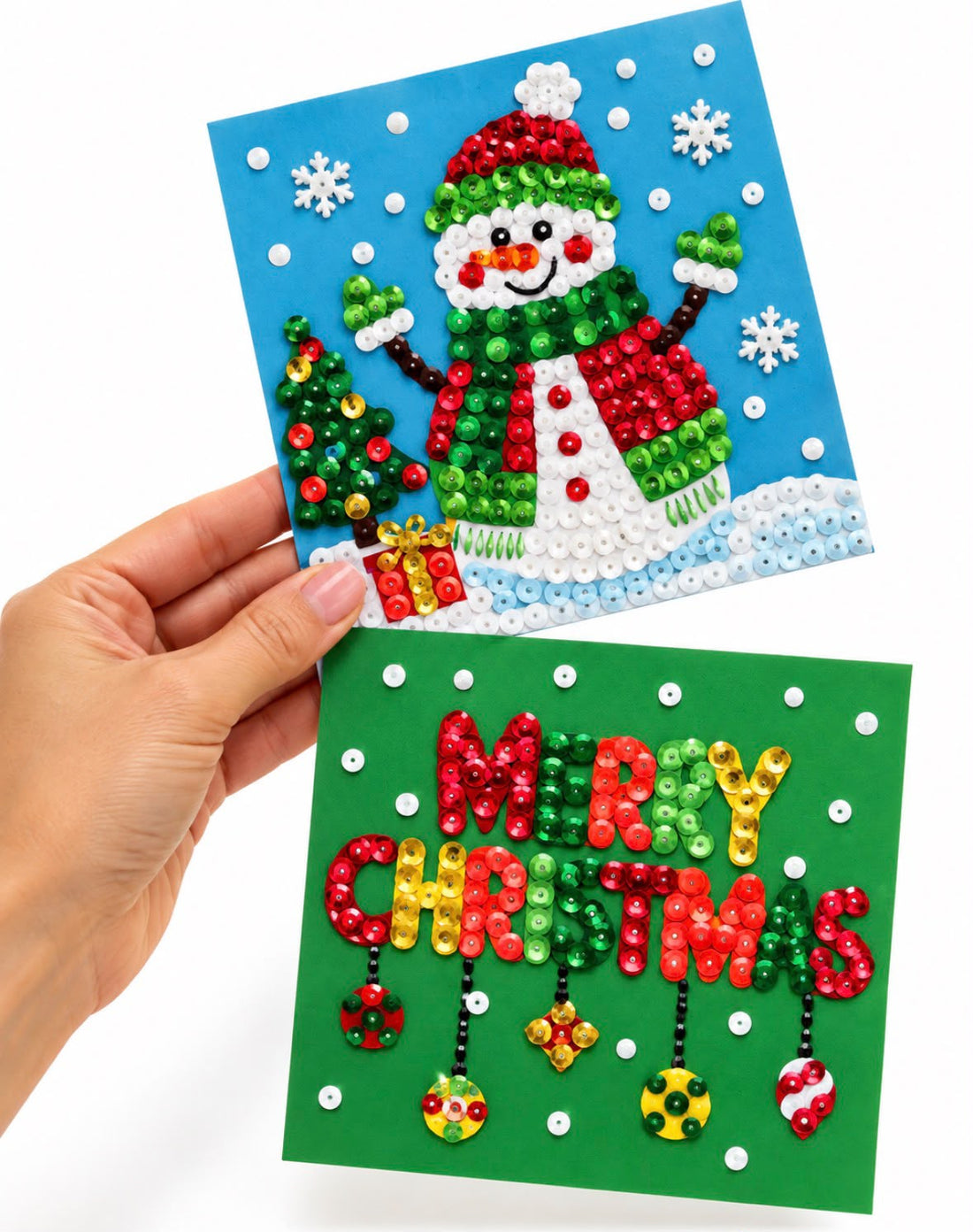 Kit de Arte con Lentejuelas Navideñas | Sequin Art | 3 Estilos