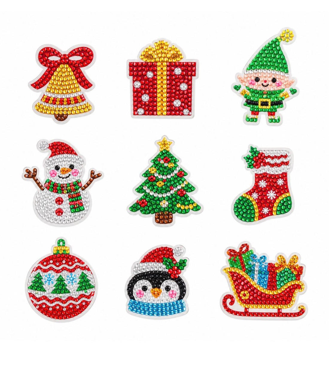Kit de Stickers Navideños con Diamantes | 3 Piezas | 14+
