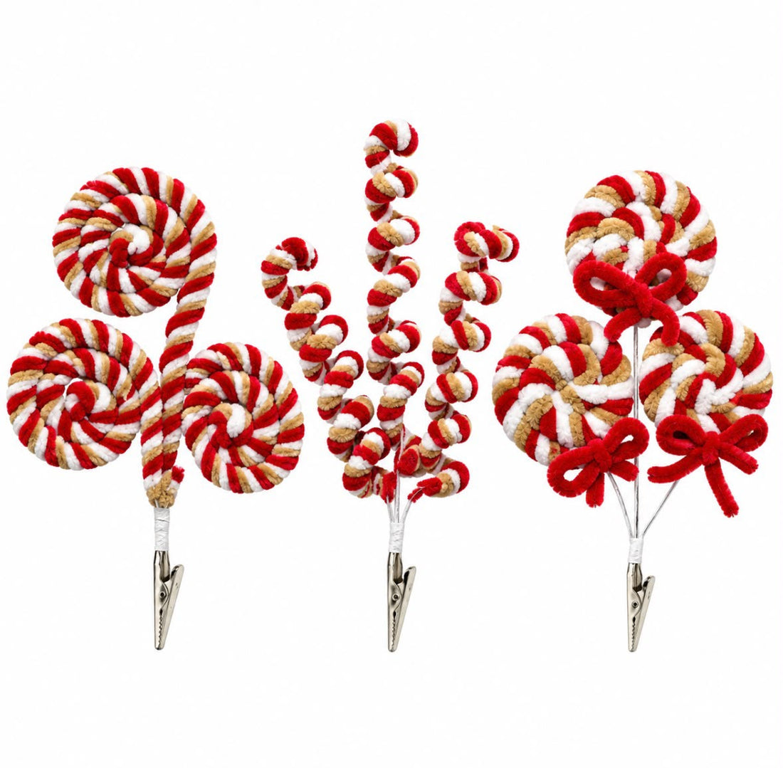 Clips Navideños Decorativos para Árbol y Coronas – 22 cm | 3 Estilos