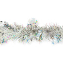 Navidad - Guirnalda en Oropel/Tinsel, Color a Escoger con Copos de Nieve 9ft