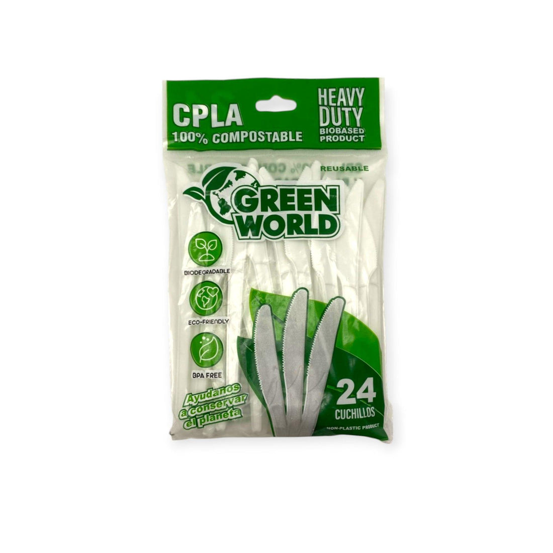 Green World - 100% Compostable Knives (24pcs)