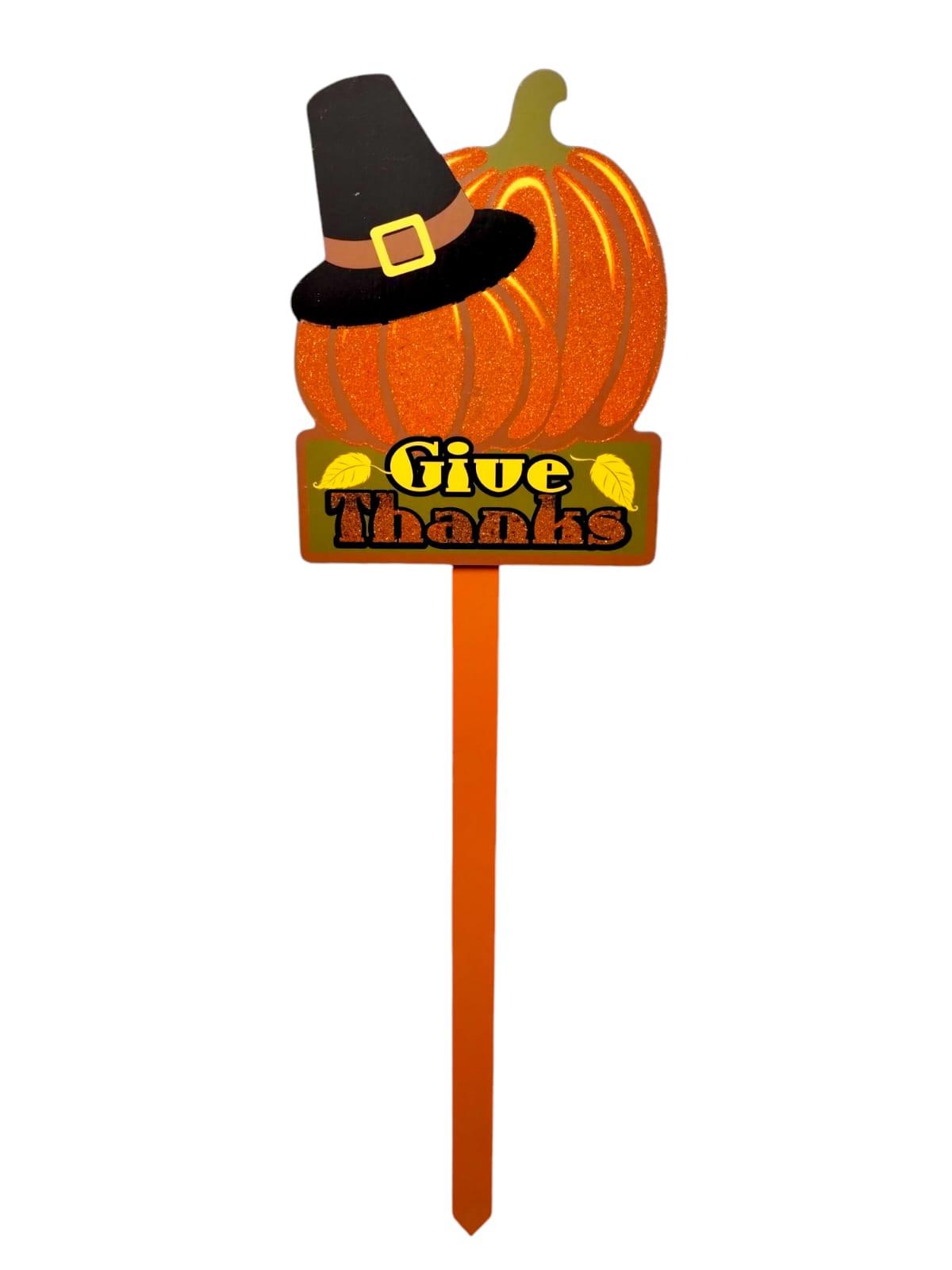 Otoño - Estacas de Jardín Motivo de Calabaza y Pavo 22" | *SOLO RECOGIDO EN TIENDAS*