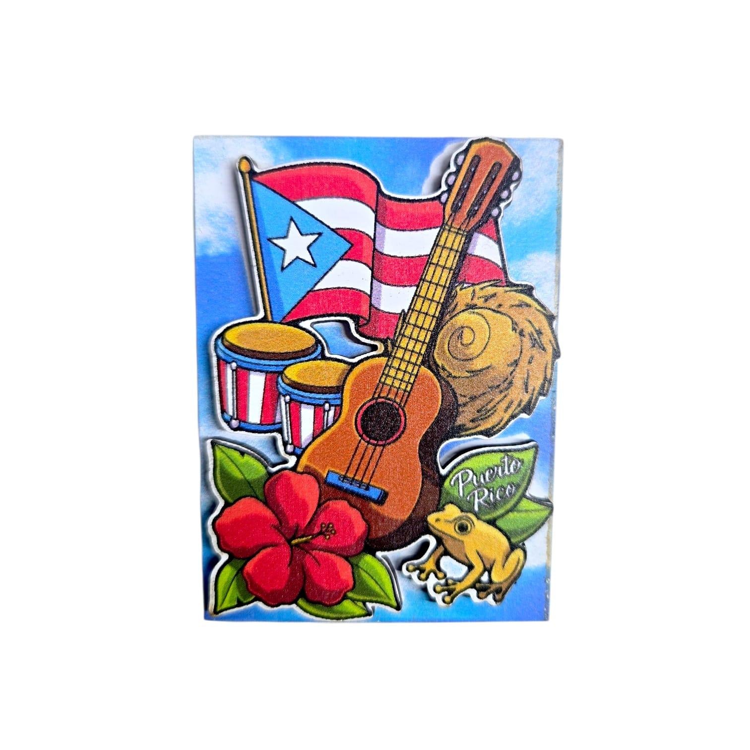 Souvenir de Puerto Rico- Magneto Madera PR.