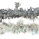 Navidad - Guirnalda en Oropel/Tinsel, Color a Escoger con Copos de Nieve 9ft