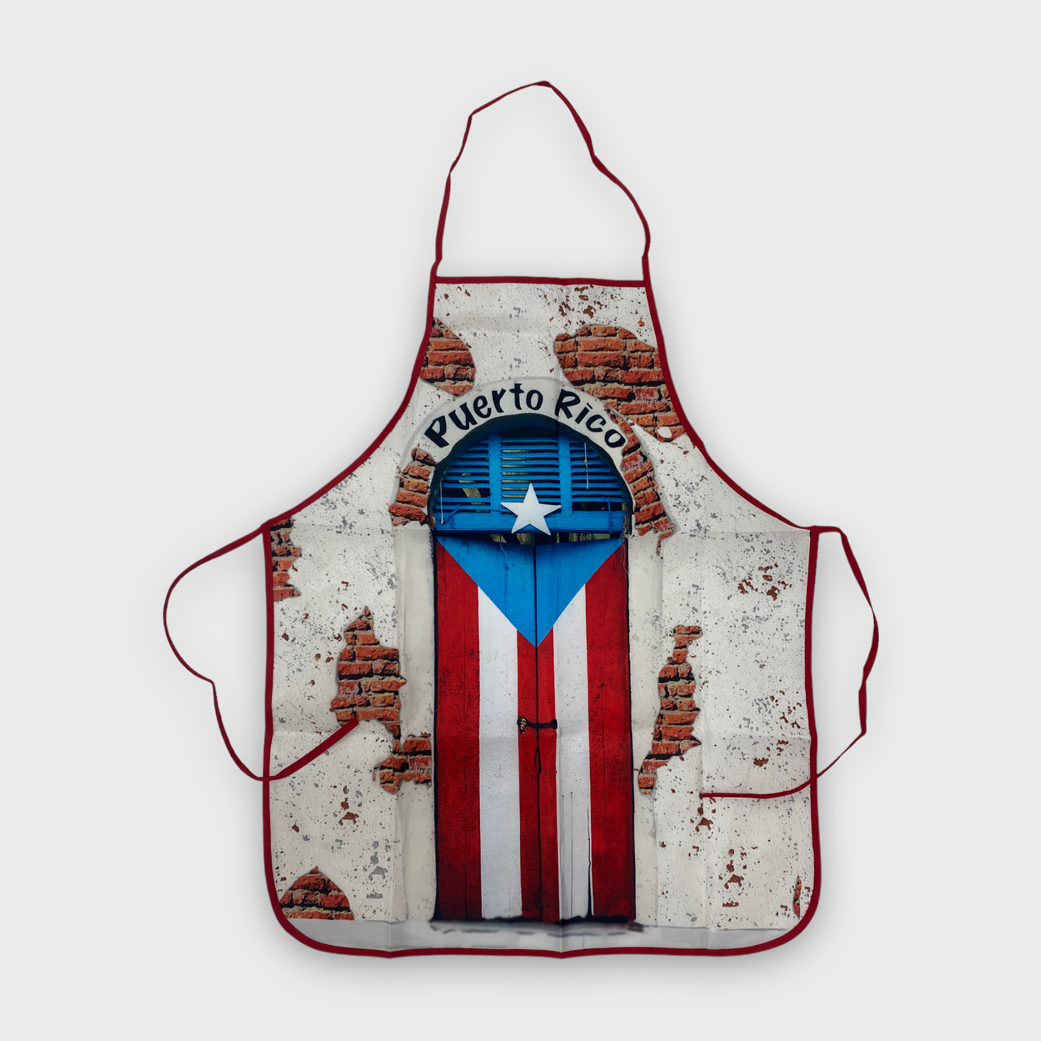 Souvenir de Puerto Rico - Delantal de Cocina / Puerta con Bandera.