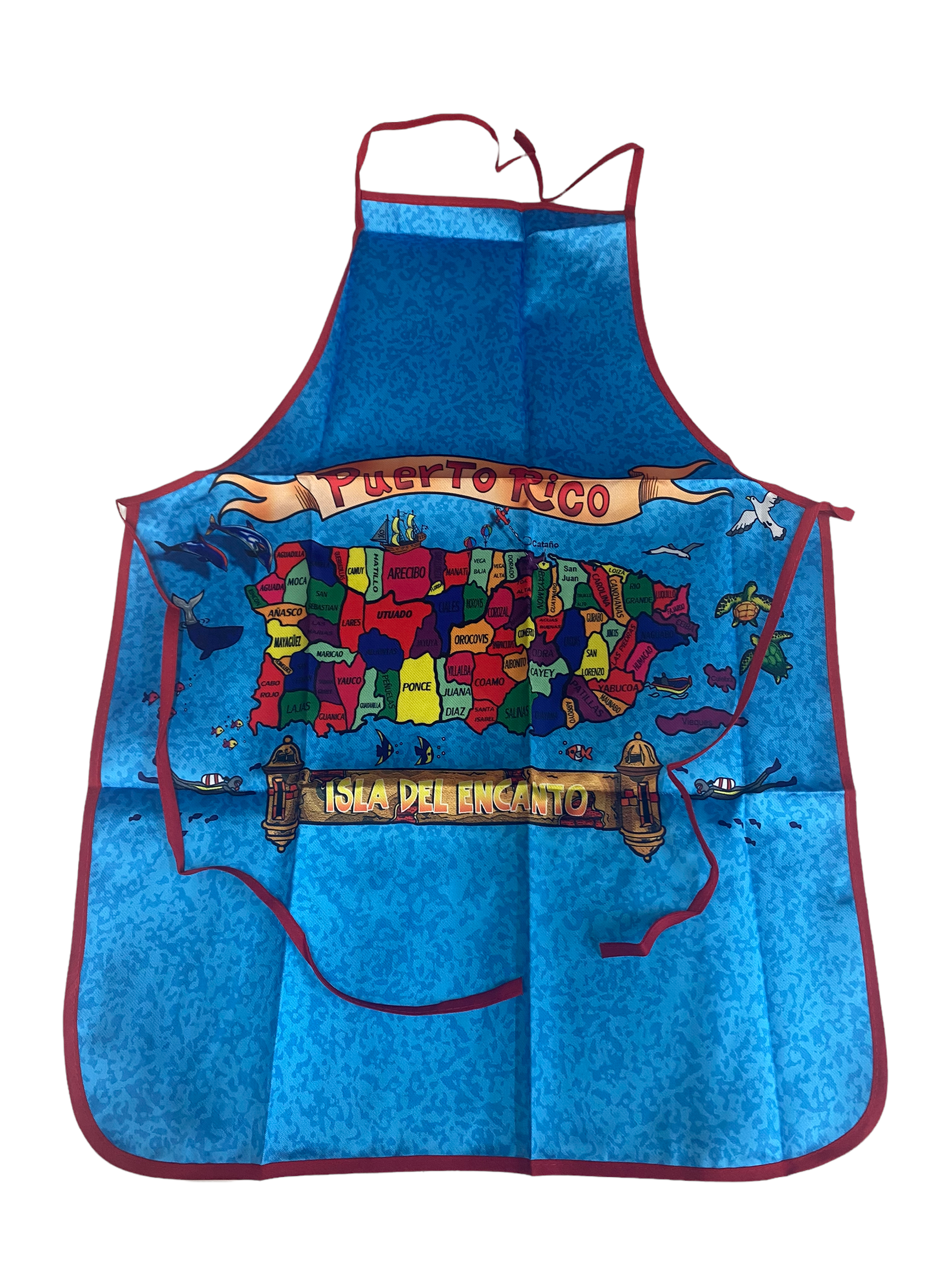 Souvenir de Puerto Rico - Delantal de Cocina (Mapa).