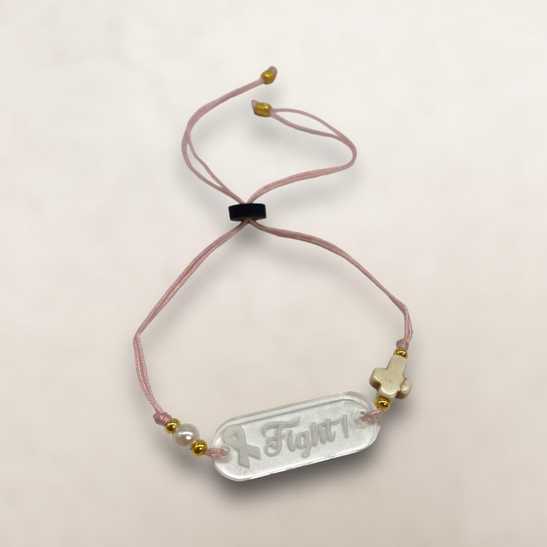 Artesanía en Madera - Pulseras ''Fight!'' (Lucha contra el Cáncer) *One Size*
