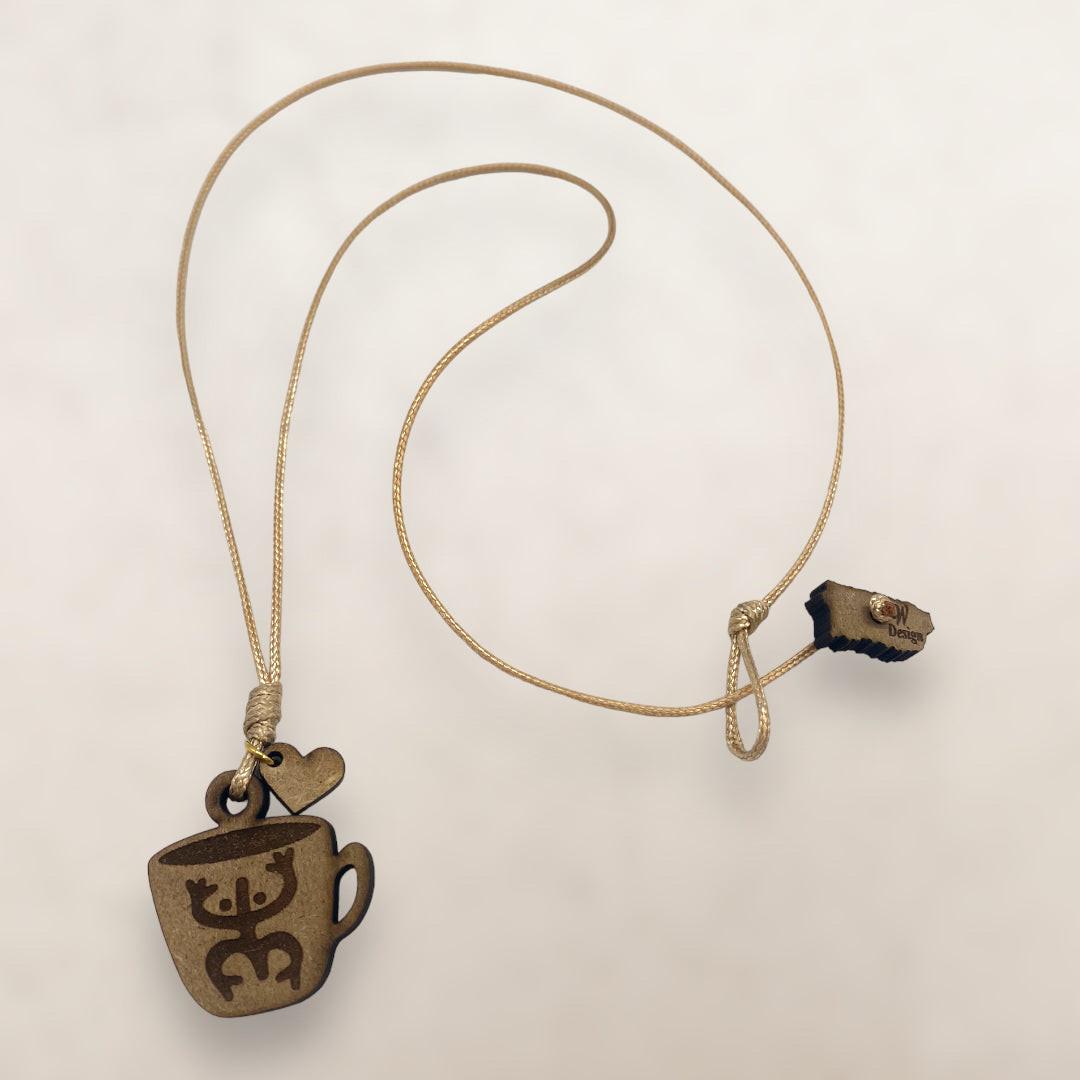 Artesanía en Madera - Collar Taza Coqui Taino *One Size*