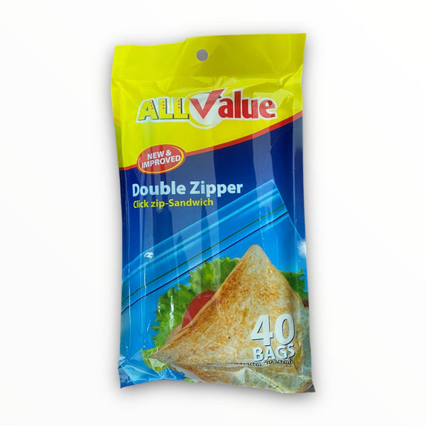 All Value - Double Zipper Sandwich Size / 40 bags