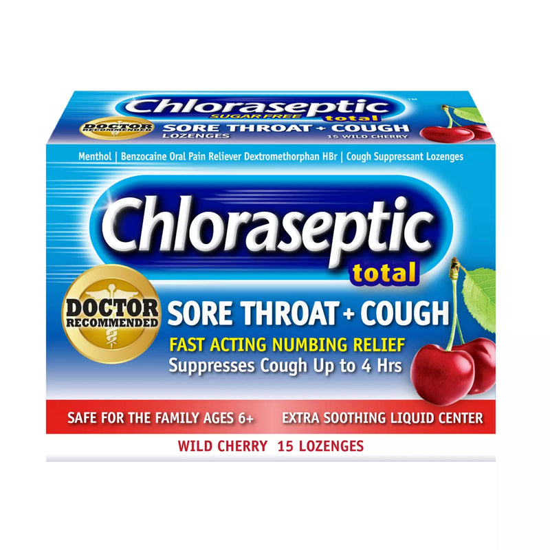 Chloraseptic Total Sugar Free - Sore Throat + Cough (Cherry)