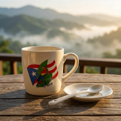 Souvenirs de Puerto Rico - Taza con Cuchara en Empaque
