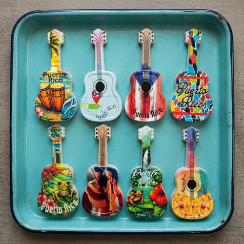 Souvenir - Puerto Rico Mini Guitar Fridge Magnet | 8 Styles