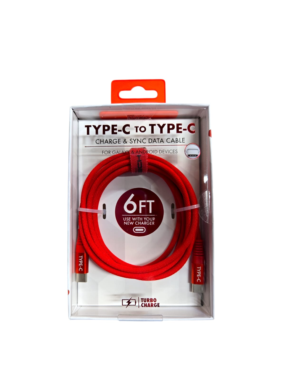 Charge & Sync Data Cable- Type C to Type C 6FT Cable
