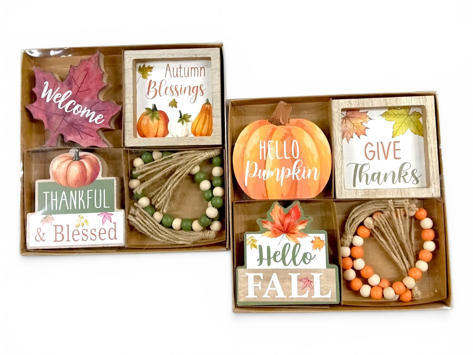 Otoño - Set 4 Decorativo en Madera