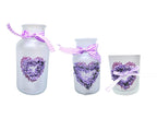 Candle Holder, Bottle Lavender Heart Deco