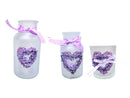 Candle Holder, Bottle Lavender Heart Deco