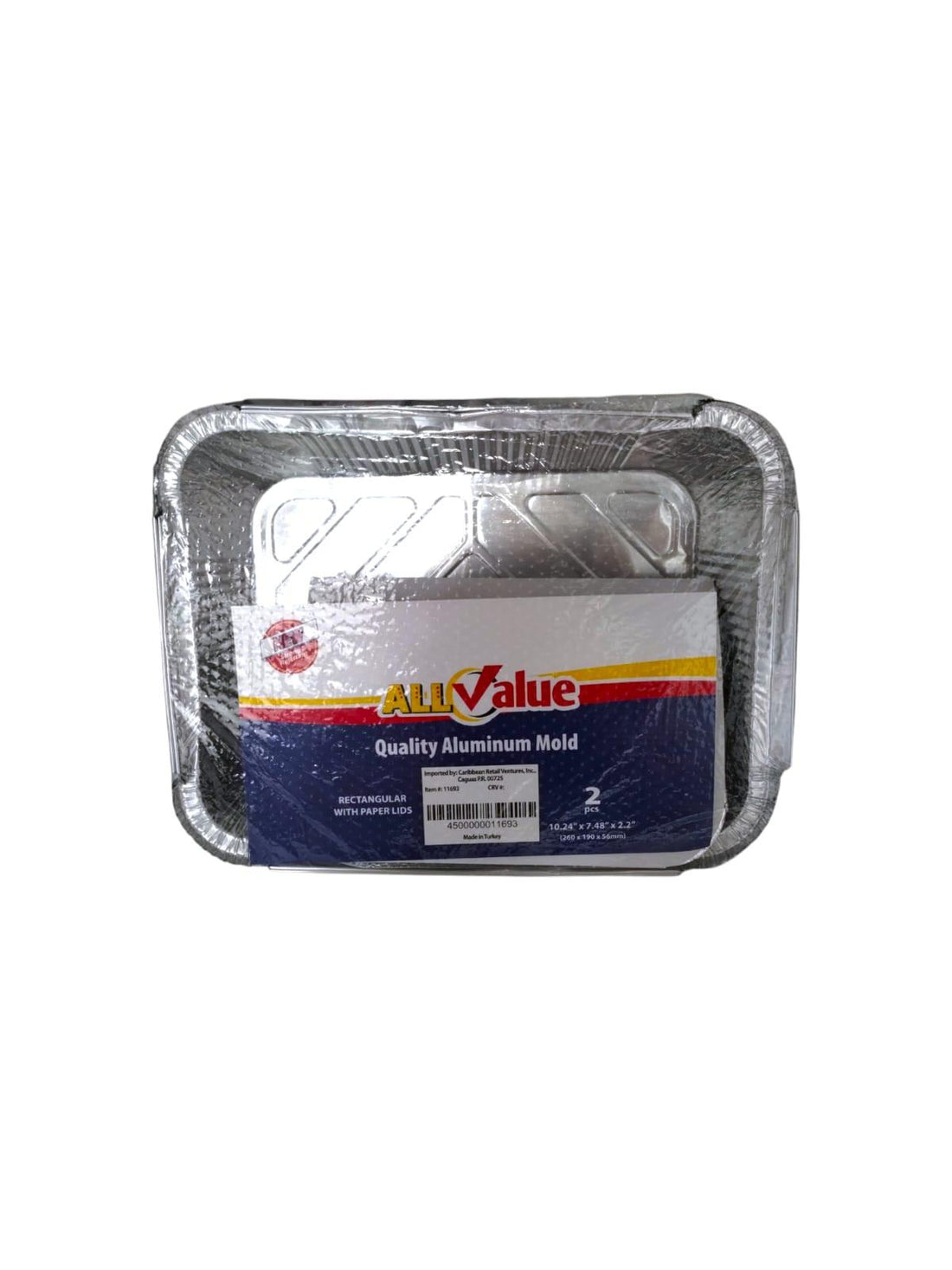 All Value - 2pcs High-Quality Aluminum Mold 10.24" x 7.48" x 2.2
