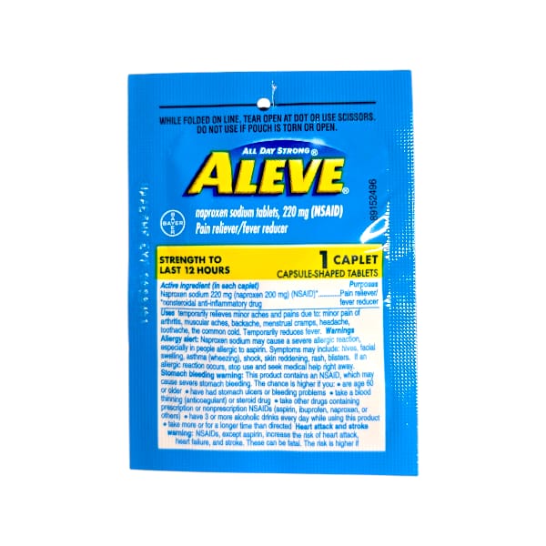 Aleve 220 mg – Alivio del Dolor y Fiebre | Naproxen Sodium Tablets.