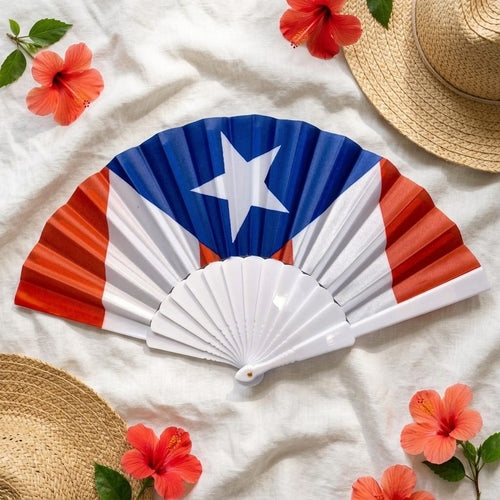 Souvenir- Abanico de Mano Puerto Rico – Diseño Boricua | Ligero y Elegante