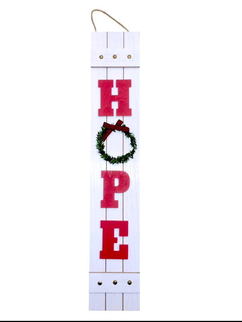 Navidad- Placa de Madera Hope/ Welcome *SOLO RECOGIDO EN TIENDAS*