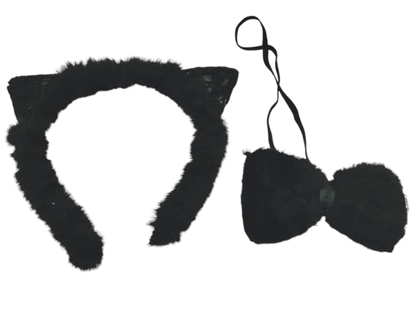 Halloween- Cat Ears Headband and Bow Tie