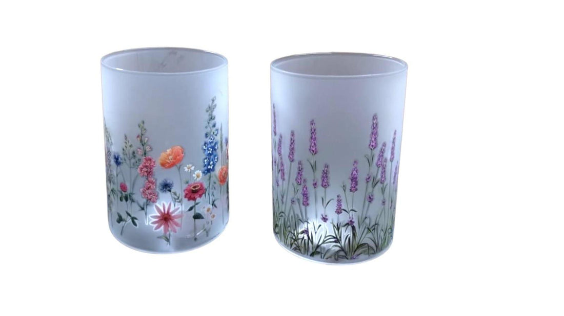 Large Lavender Flower Candle Holder
