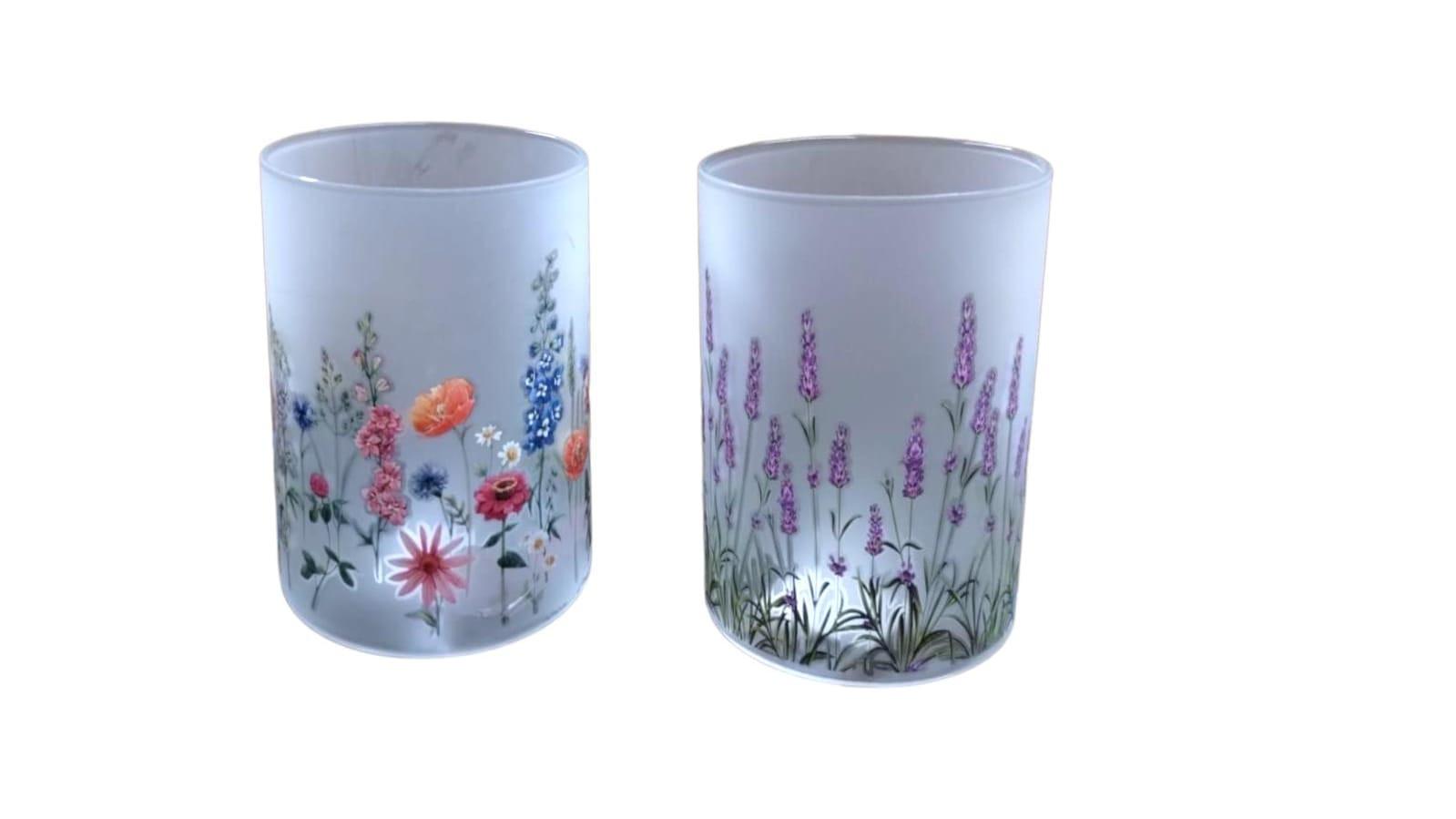 Large Lavender Flower Candle Holder