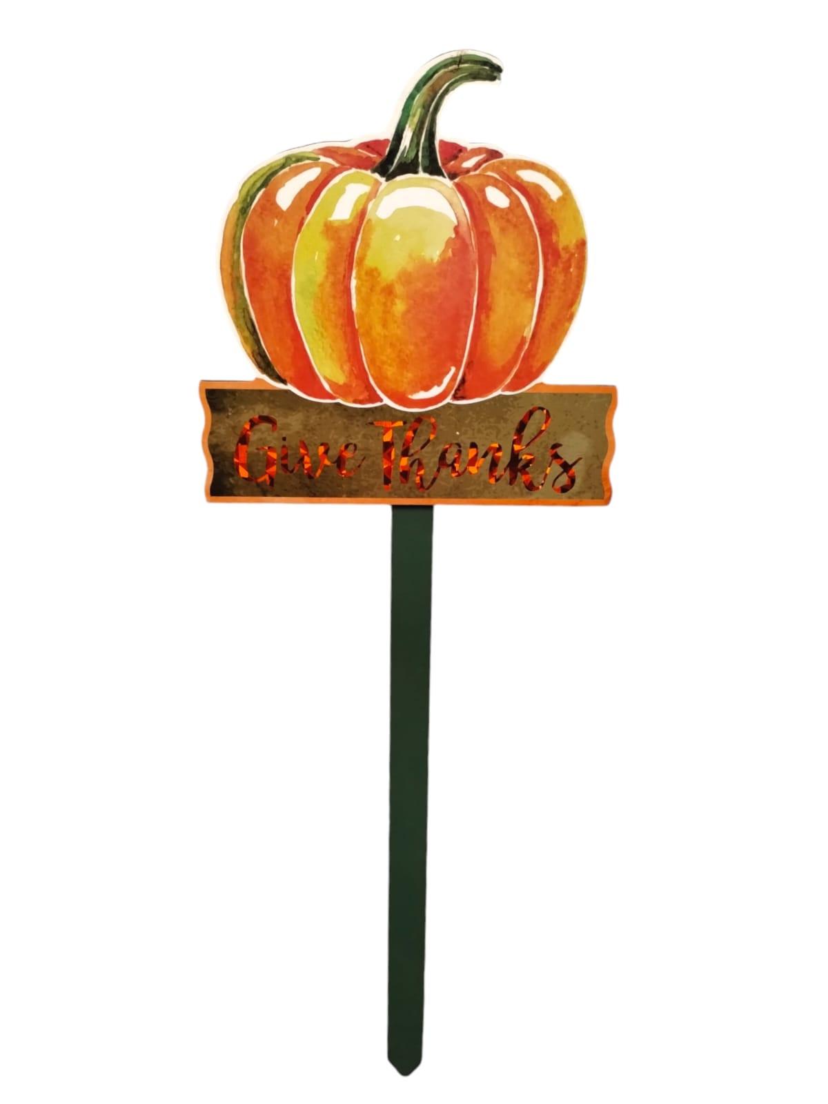 Otoño- Estacas de Madera Motivo de Pavo & Calabaza | *SOLO RECOGIDO EN TIENDAS*