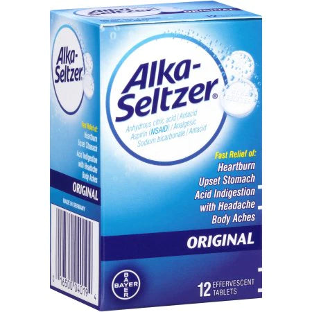 Alka Seltzer Original w/ Aspirin Tabs (12 Tablets)