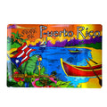 Souvenir de Puerto Rico – Mantel Individual de Cocina con Diseño de Playa, Cotorra y Bandera