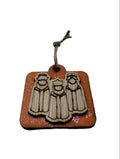 Artesanía en Madera - Ornamentos Tres Reyes Magos en Relieve (de frente) 3'' aprox.