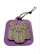 Wood Crafts - Three Wise Men Ornaments in Relief (front) approx. 3''