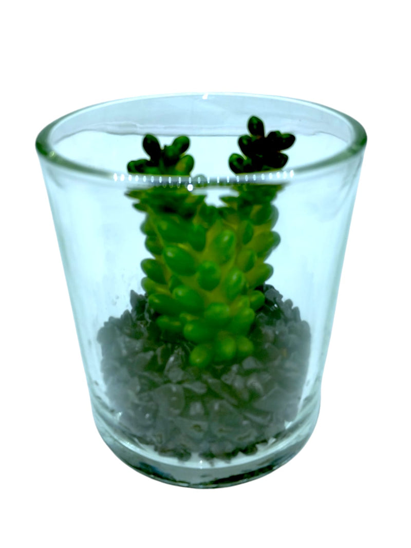 Decoración-Planta Artificial en Vaso de Cristal *SOLO RECOGIDO EN TIENDAS*