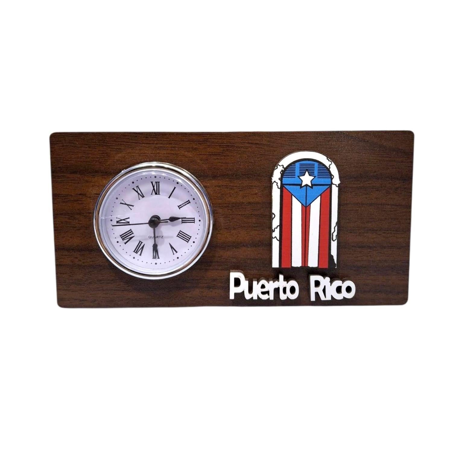 Souvenir- Reloj de Madera Puerto Rico – Diseño Artesanal | Decoración y Souvenir.