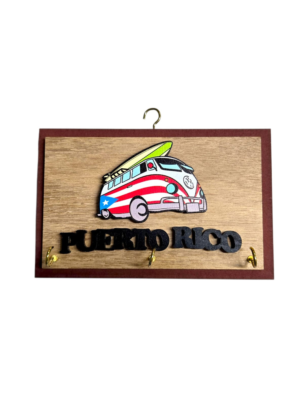 Souvenir de Puerto Rico- Placa de Madera para Llaves