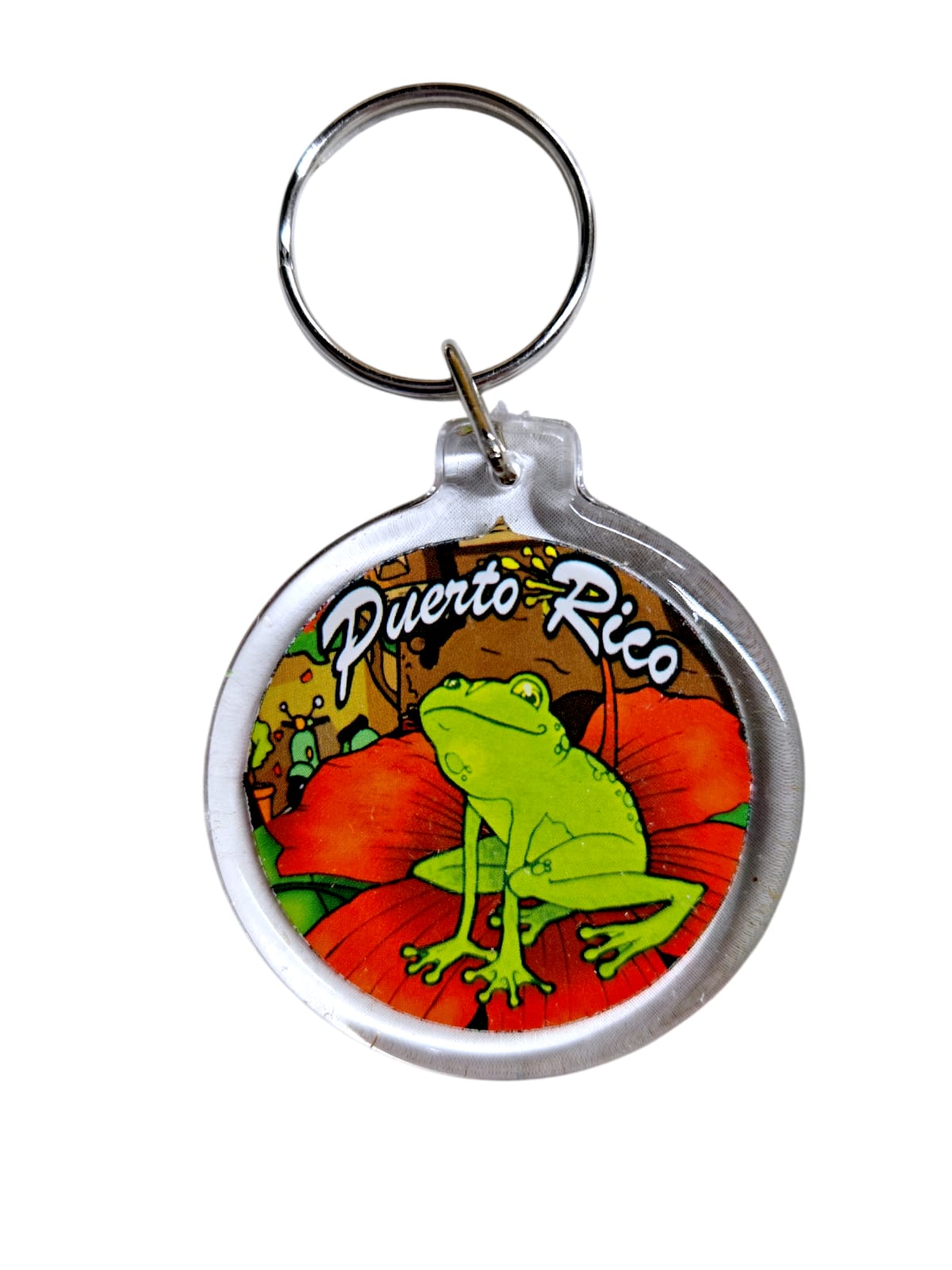 Souvenir de Puerto Rico- LLavero Plástico diseño redondo