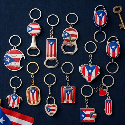 Souvenir - Llaveros de Bandera de Puerto Rico | 13 Estilos