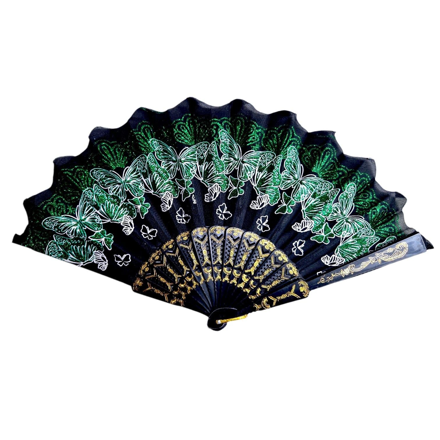 Abanico de Mano con Diseño de Mariposa con Brillo – Elegante y Ligero | Accesorio de Moda.