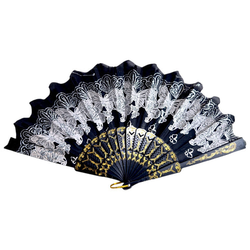 Abanico de Mano con Diseño de Mariposa con Brillo – Elegante y Ligero | Accesorio de Moda.