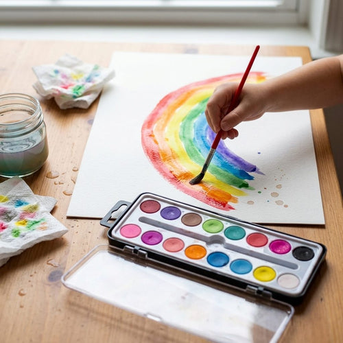 A+ Homework - Set de Acuarelas de 16 Colores con Pincel – Arte escolar y manualidades