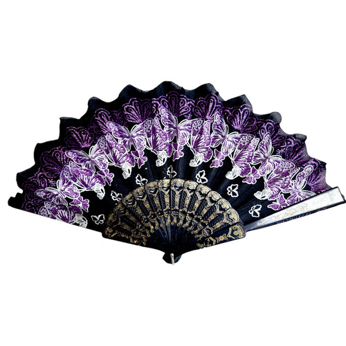 Abanico de Mano con Diseño de Mariposa con Brillo – Elegante y Ligero | Accesorio de Moda.