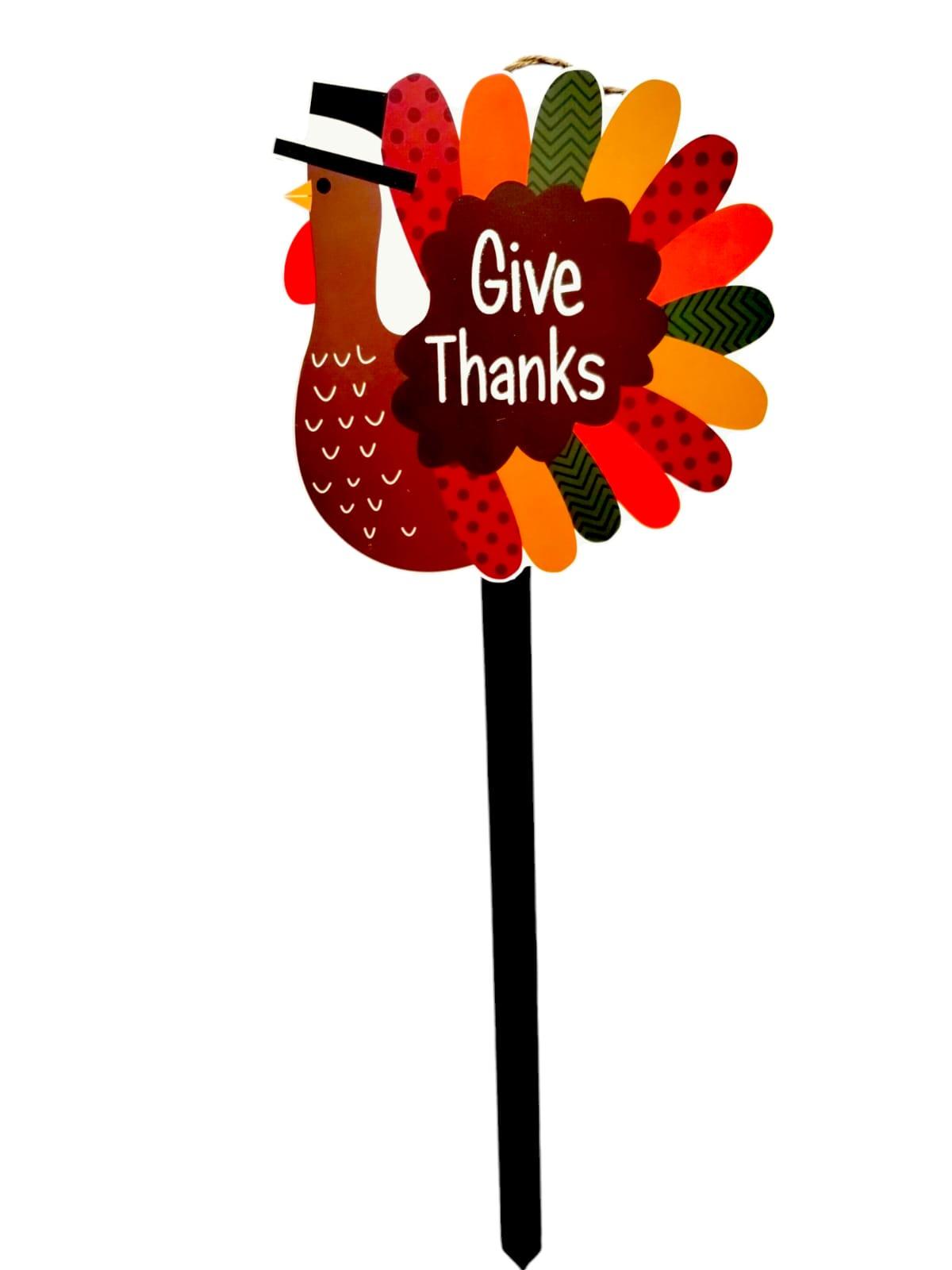 Otoño- Estacas de Jardín Motivo de Espantapájaros & Pavo 29.9" |*SOLO RECOGIDO EN TIENDAS*