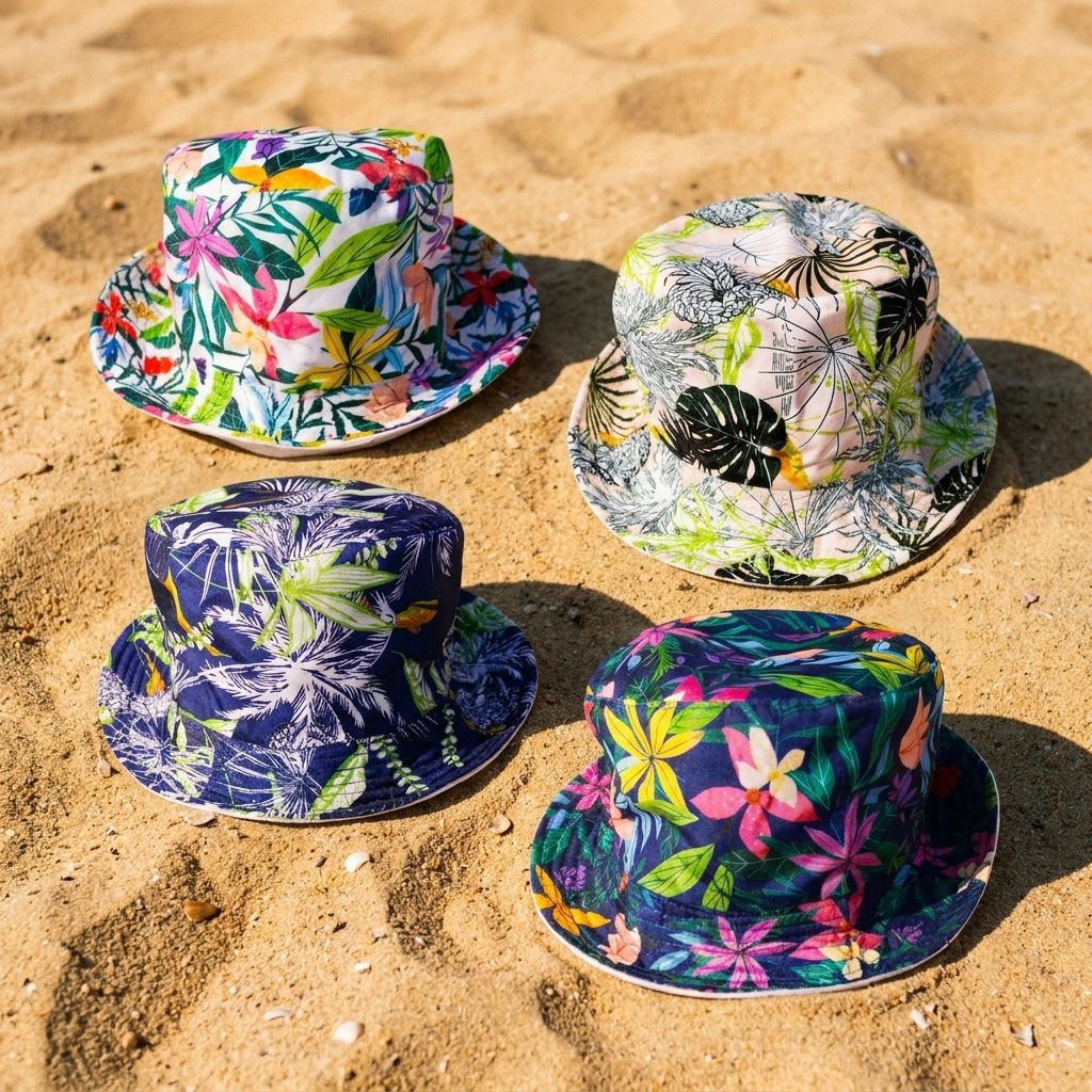 Sombrero Estilo Bucket Floral