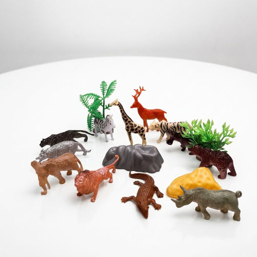 Set de 16 Mini Figuras de Animales con Accesorios