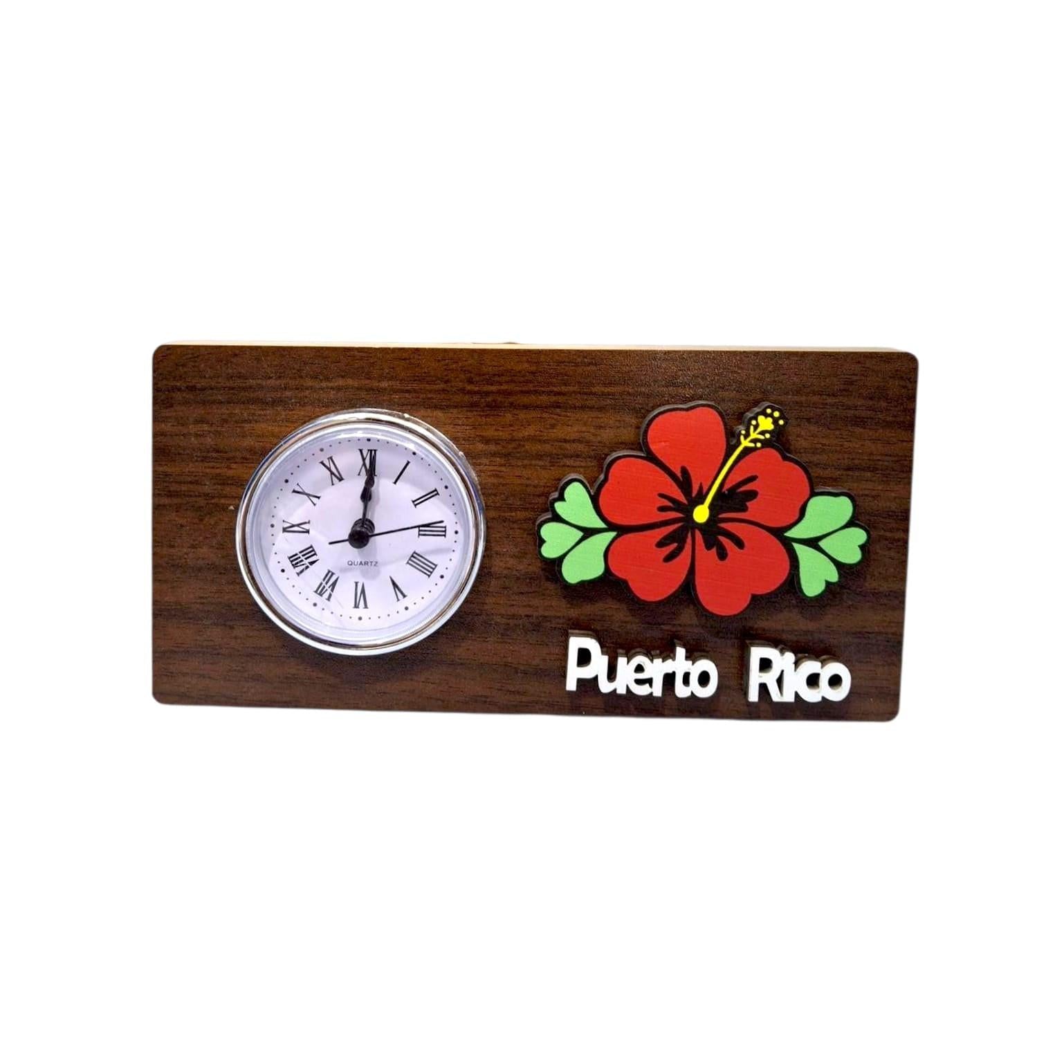Souvenir- Reloj de Madera Puerto Rico – Diseño Artesanal | Decoración y Souvenir.