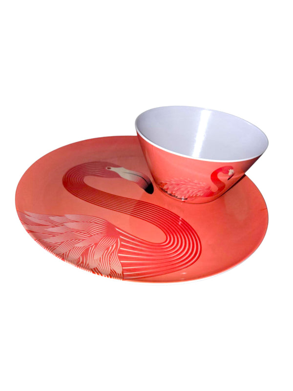 Platos Melamina con diseño de Flamingo, Bowl de Melamina  con diseño de Flamingo