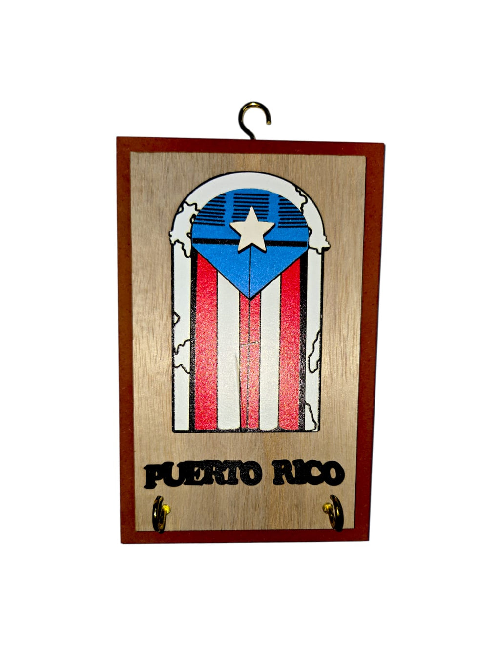 Souvenir de Puerto Rico- Placa de Madera para Llaves