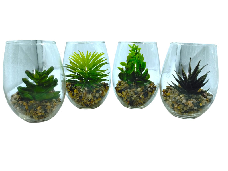 Decoración-Planta Artificial en Vaso de Cristal *SOLO RECOGIDO EN TIENDAS*