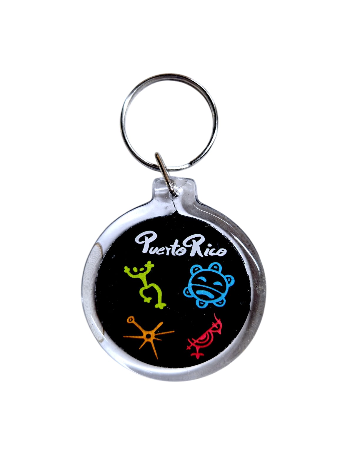 Souvenir de Puerto Rico- LLavero Plástico diseño redondo