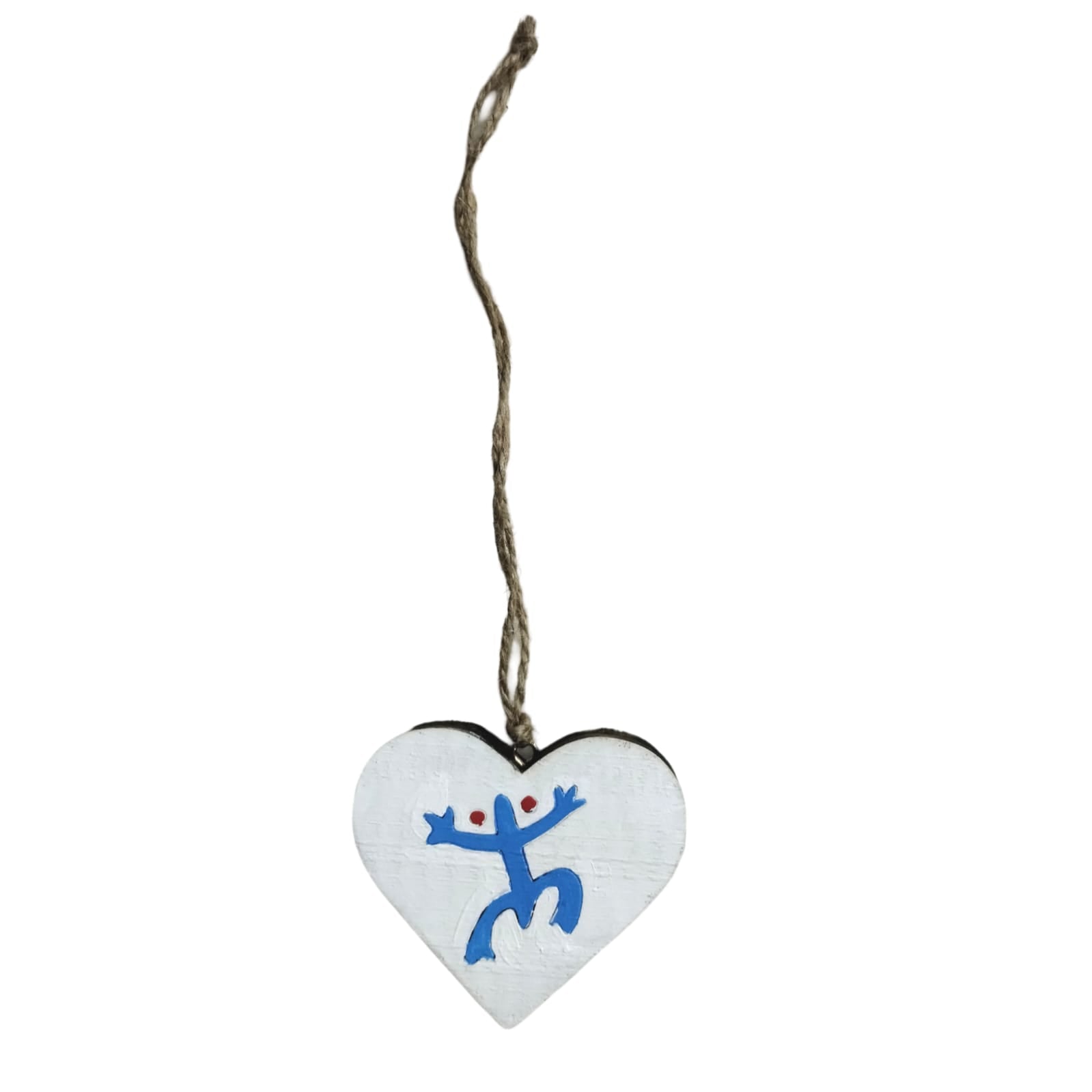 Artesanía en Madera - Corazón con Coquí Taíno / Ornamento